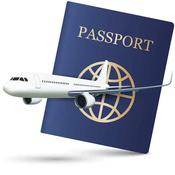 Passport and airplane